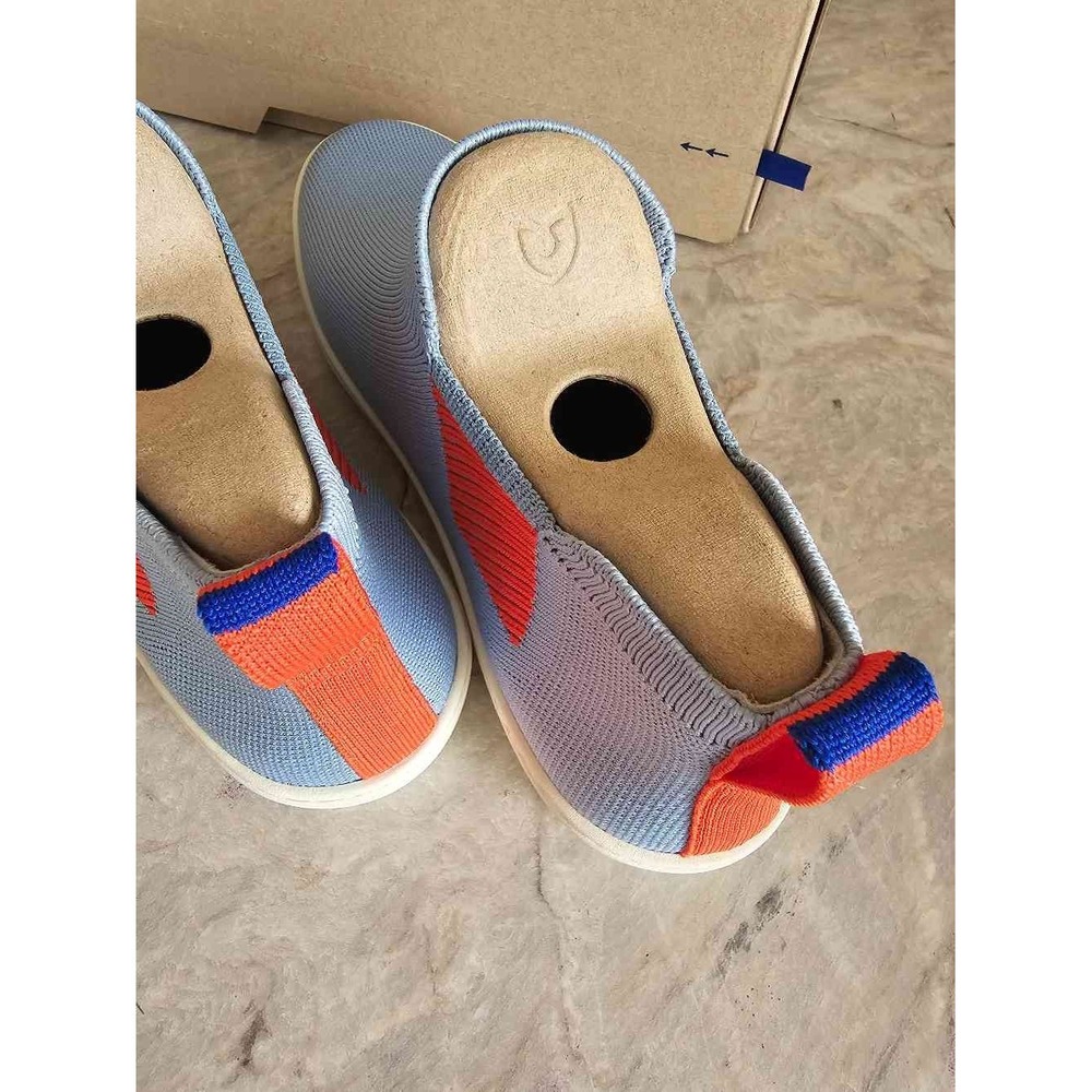 Rothy's Chelsea Arctic Blue Orange Knit Ankle Boots Women's Pull On Shoes 10.5 - Picture 5 of 7